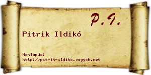 Pitrik Ildikó névjegykártya